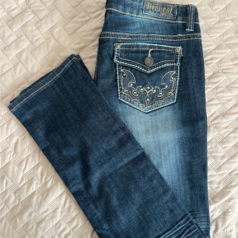 Women's Dark Blue Straight Leg Jeans